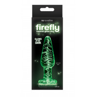 Анальная пробка стеклянная светящаяся NS Novelties FIREFLY GLASS TAPERED PLUG MEDIUM CLEAR