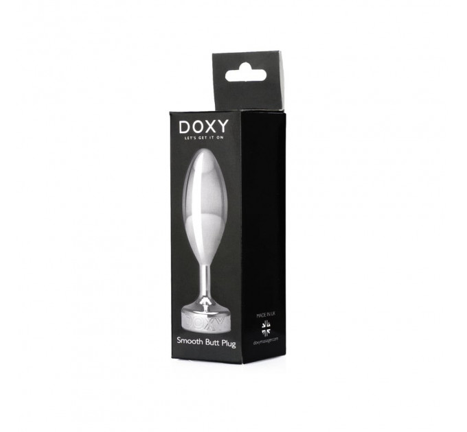 Анальная пробка металлическая Doxy Smooth Butt Plug, серебристая