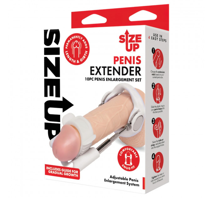 Экстендер Size-Up Penis Stretcher для увеличения пениса, белый