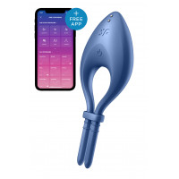 Эрекцинное виброкольцо с функцией управления телефоном Satisfyer Bullseye синий