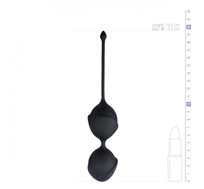 Вагинальные шарики Easytoys, силиконовые, черные, 19.5 х 3.8 см