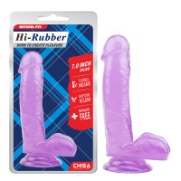 Фаллоимитатор на присоске фиолетовый Chisa Hi-Rubber 17,5*3,6 см