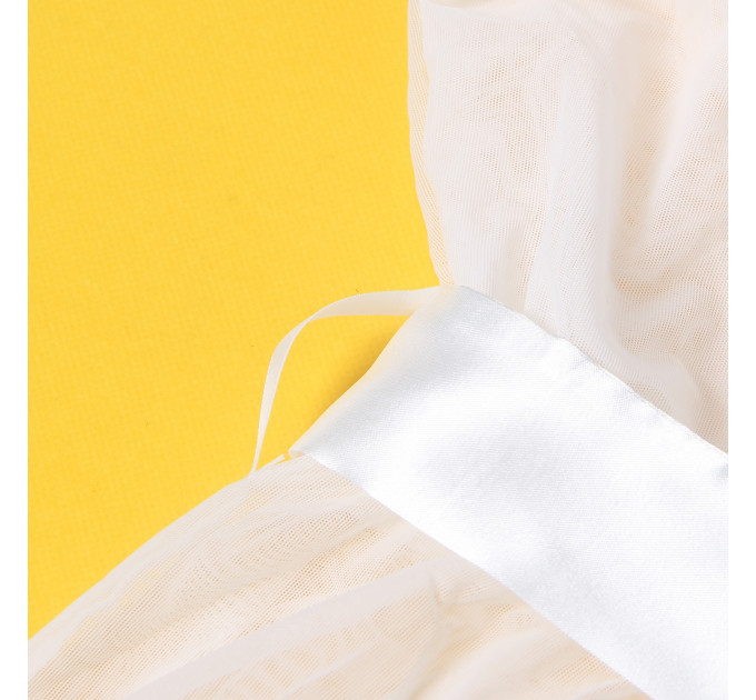 Халат Star Night с рюшами и поясом, белый, M-L