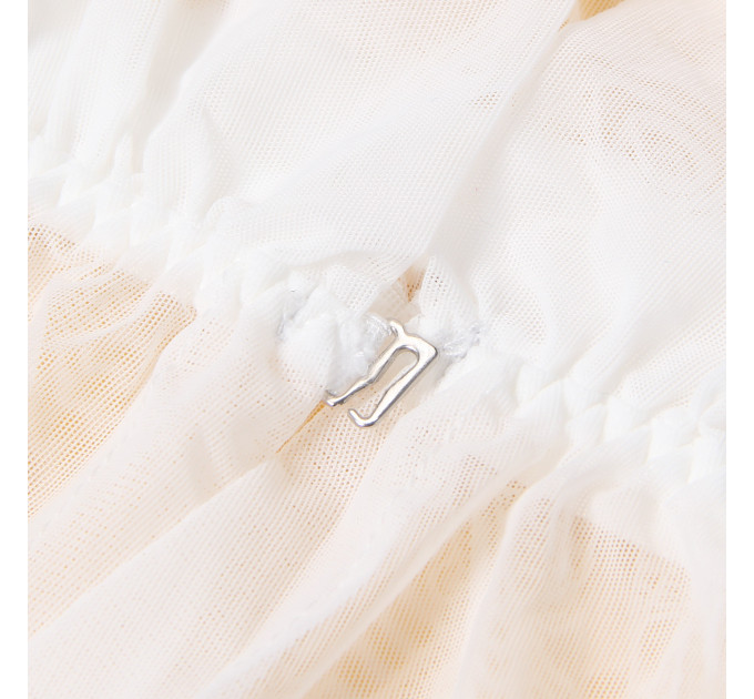 Халат Star Night с рюшами и поясом, белый, M-L