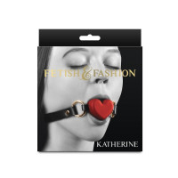 Кляп в виде сердца NS Novelties Katherine на регулируемом ремешке, красно-черный