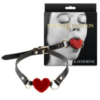 Кляп в виде сердца NS Novelties Katherine на регулируемом ремешке, красно-черный