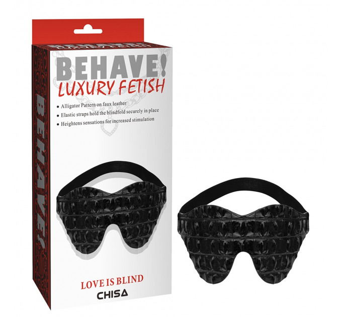 Маска на глаза Chisa Behave! LOVE IS BLIND с имитацией кожи крокодила, черная