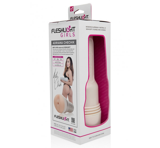 Мастурбатор анус у колбі, кібершкіра Fleshlight Girls Adriana Chechik, тілесний
