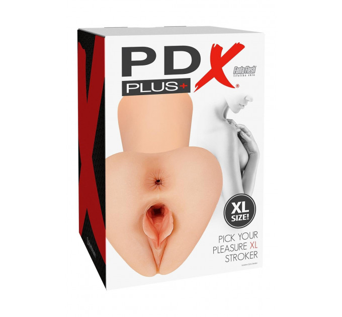Мастурбатор вагина и анал Pipedream PDX Plus Xl два входа, 22.9 см