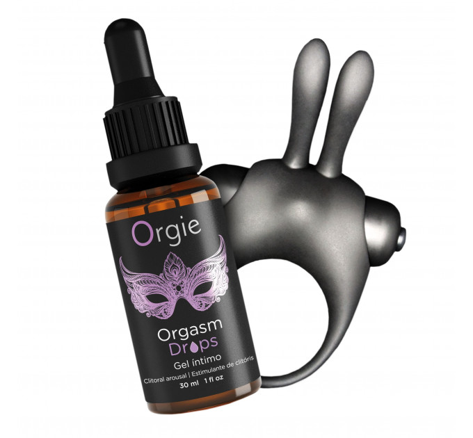 Набор эрекционное виброкольцо и капли для клитора Orgie ORGASMIC BUNNY