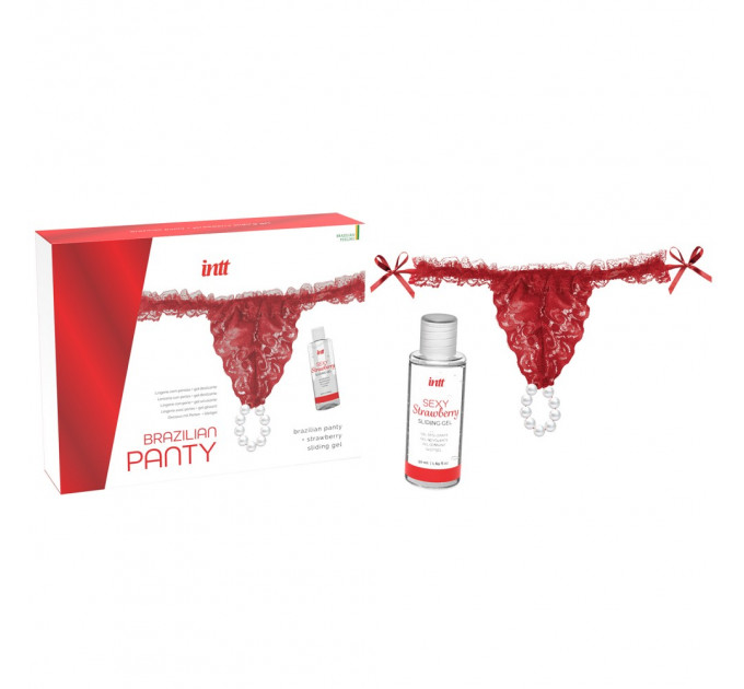 Набір Intt Brazilian Panty з червоних трусиків та лубриканта