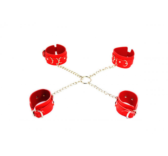 Ограничители DS Fetish Hogtie restraints with chain red