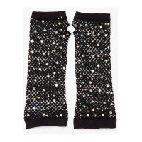 Рукавички в сітку із стразами One SIze Fishnet Arm Warmers Gloves від Leg Avenue Rhinestone, чорні