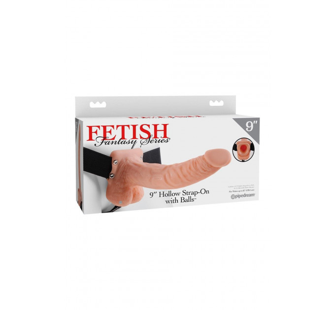 Полый страпон с мошонкой Pipedream Fetish Fantasy Series на черных трусах