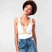 Портупея Bijoux Indiscrets MAZE - Halter Bra Harness Braun