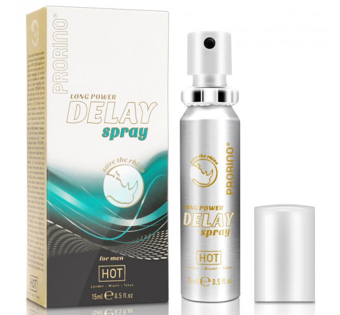 Продовжуючий та ерекційний спрей для чоловіків Prorino long power Delay Spray, 15 мл