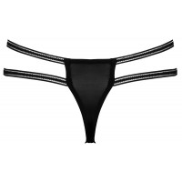 Стринги кружевные Cottelli Collection с открытым доступом, черные, S/M