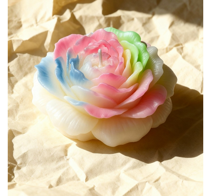 Свічка люмінесцентна півонія GlowKink низькотемпературна, різнокольорова, L