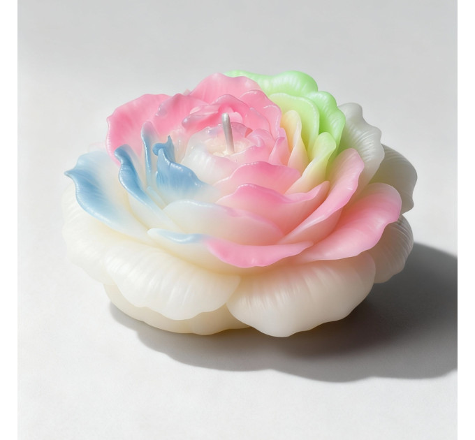 Свічка люмінесцентна півонія GlowKink низькотемпературна, різнокольорова, L