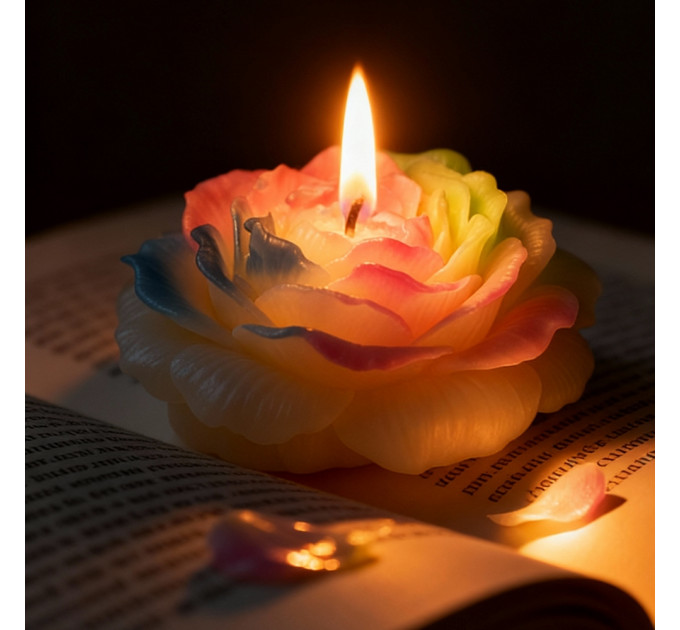 Свічка люмінесцентна півонія GlowKink низькотемпературна, різнокольорова, L