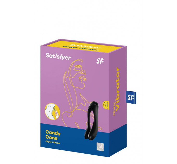 T360138 Универсальный мини вибратор на палец Satisfyer Candy Cane black