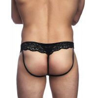 Труси чоловічі Star Night зі штучної шкіри з мереживом, чорні, M