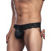 Труси чоловічі Star Night зі штучної шкіри з мереживом, чорні, M