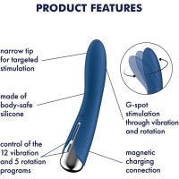 Вібратор для точки G, що обертається Satisfyer Spinning Vibe 1, синій