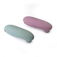 Кліторальний вібратор Sweet Em з вакуумом, сіро-блакитний, 11 см