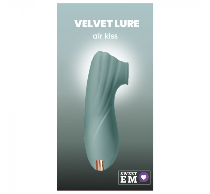 Вибратор клиторальный Sweet Em с вакуумом, серо-голубой, 11 см