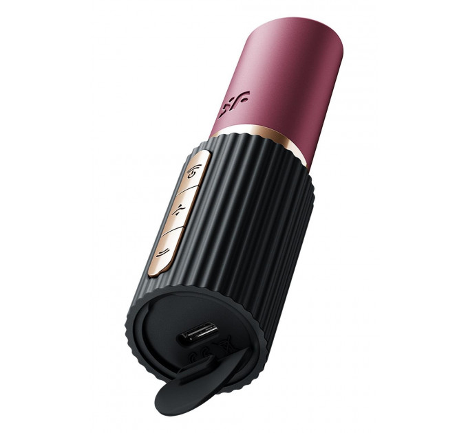 Вібратор у формі помади Satisfyer Pro 2 Kiss з вакуумною стимуляцією, червоний