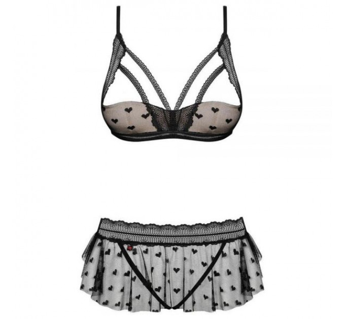 Комплект Obsessive Heartia set 3-pcs black S/M