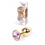 Анальная пробка с камнем Plug-Jewellery Gold PLUG- Rose S