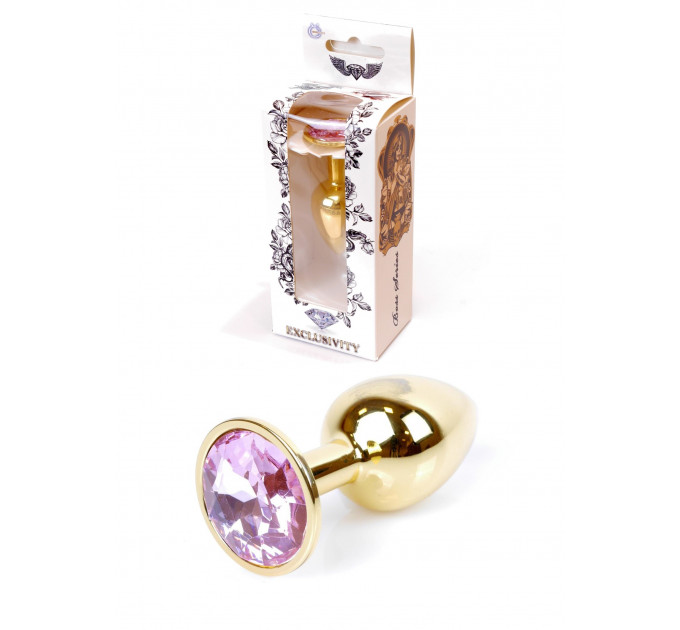 Анальная пробка с камнем Plug-Jewellery Gold PLUG- Rose S