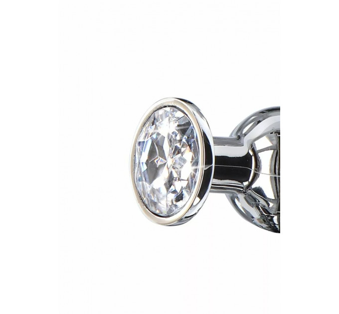 Анальная пробка с кристаллом Toy Joy Diamond Bum Bijou серебристый, Medium
