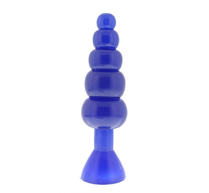 Анальная пробка с шариками синяя BENDABLE BUTT RATTLER BLUE