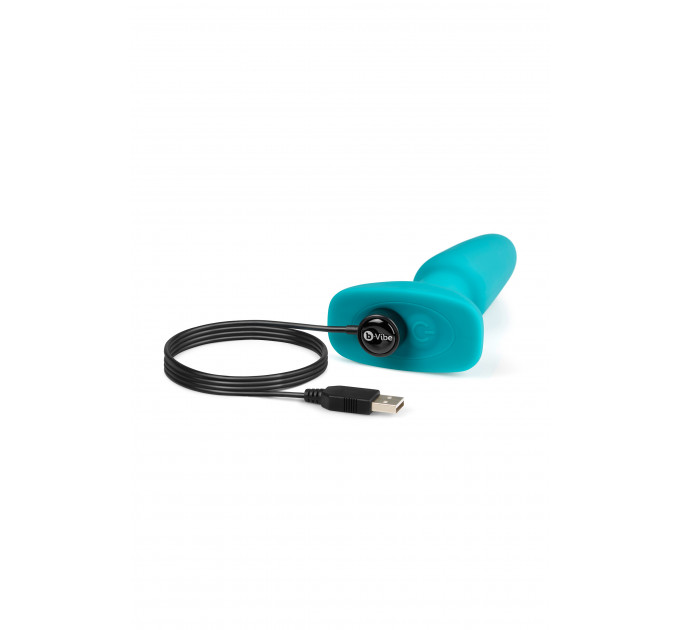 Анальная пробка с вибрацией и имитацией римминга b-Vibe Rimming Plug 2, голубая