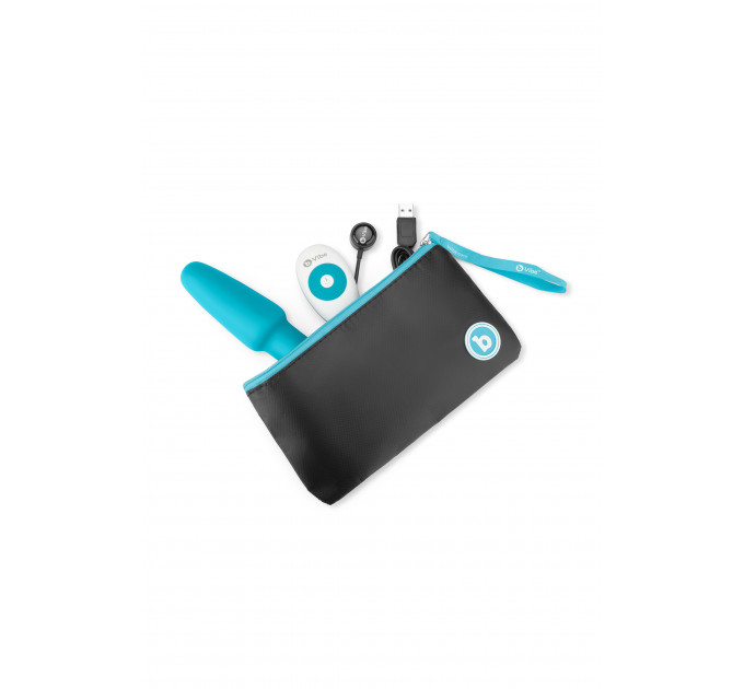 Анальная пробка с вибрацией и имитацией римминга b-Vibe Rimming Plug 2, голубая