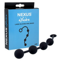 Анальная цепочка Nexus Excite, силиконовые, 30 см х 3 см, черный