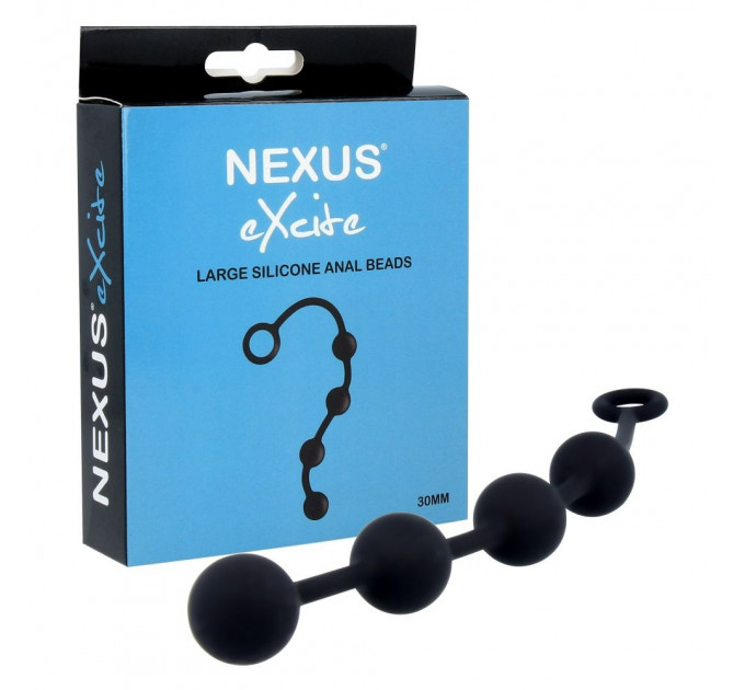 Анальная цепочка Nexus Excite, силиконовые, 30 см х 3 см, черный