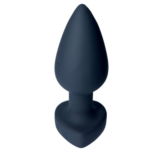 Анальна вібропробка з пультом Passion Play з червоним каменем у формі серця, 28 режимів, чорна