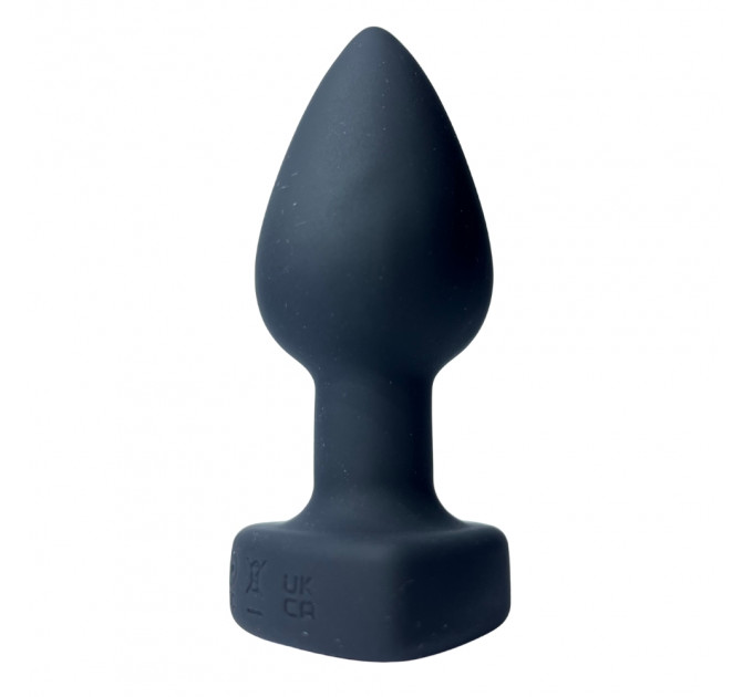 Анальна вібропробка з пультом Passion Play з червоним каменем у формі серця, 28 режимів, чорна