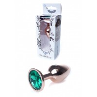Анальная золотая пробка с камнем зеленого цвета Jewellery