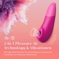 Клиторальный вакуумный стимулятор 2 в 1 Womanizer Enhance с вибрацией, розовый