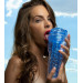 Мастурбатор в колбе с ребристой структурой Fleshlight Turbo Thrust Blue Ice, прозрачно-голубой
