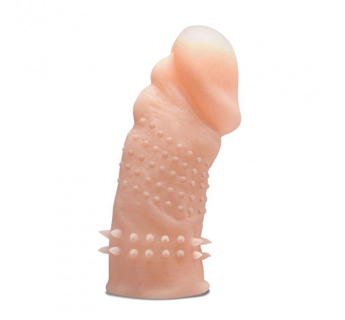 Насадка на пенис с рельефными шипами Blush Performance Studded Sleeve бежевая