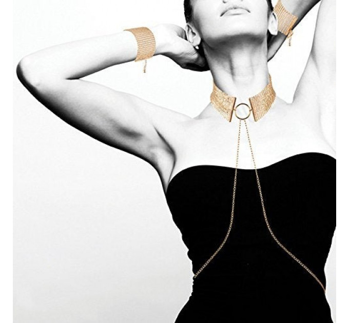 Ожерелье-ошейник с цепочкой Bijoux Indiscrets золотое, 59 см