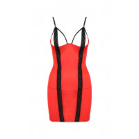 Сукня червона з чорною обробкою та трусики стрінги FEMMINA CHEMISE S/M - Passion
