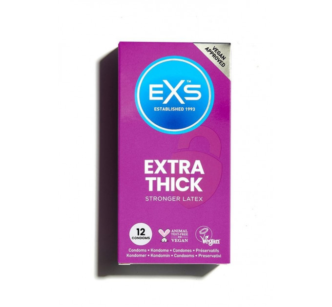 Презервативи потовщені EXS Extra THICK латексні (ціна за пачку, 12 шт.)