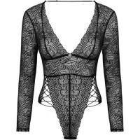 Сексуальное ажурное боди с рукавами Obsessive Merlys teddy M/L